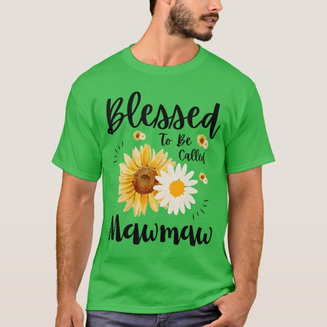 Camiseta Blessed to Be Called Mawmaw Women Floral Cute Moth (Frente)