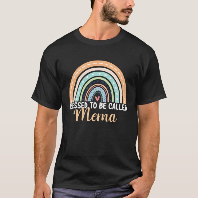 Camiseta Blessed To Be Called Mema Rainbow Mother s Day Mem (Frente)