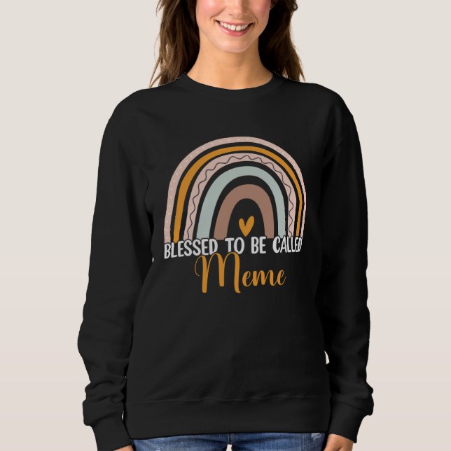 Camiseta Blessed To Be Called Meme Boho Rainbow Mother s Da (Frente)