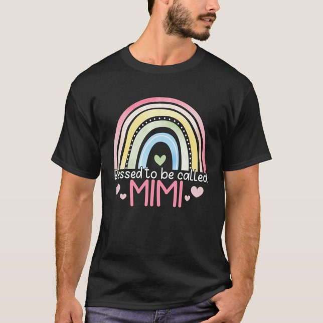 Camiseta Blessed To Be Called Mimi Rainbow Mother s Day Bes (Frente)