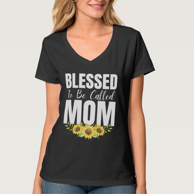 Camiseta Blessed To Be Called Mom Women Floral Cute Mothers (Frente)