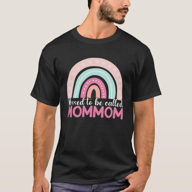 Camiseta Blessed To Be Called Mommom Rainbow Mothers Day Mo (Frente)