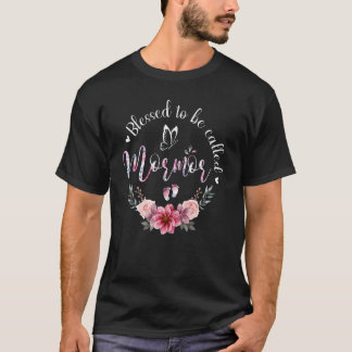 Camiseta Blessed To Be Called Mormor Women Floral Decor Gra