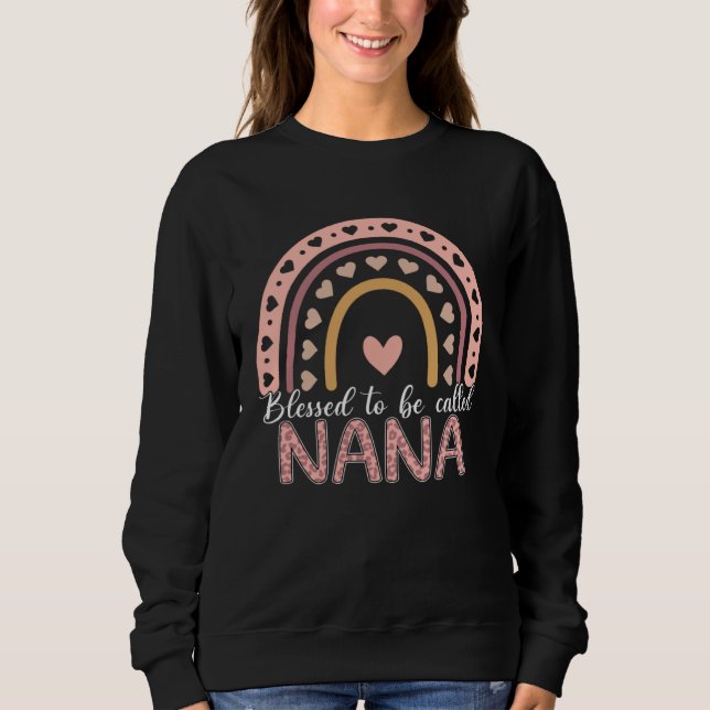 Camiseta Blessed To Be Called Nana Leopard Rainbow Cute Mom (Frente)
