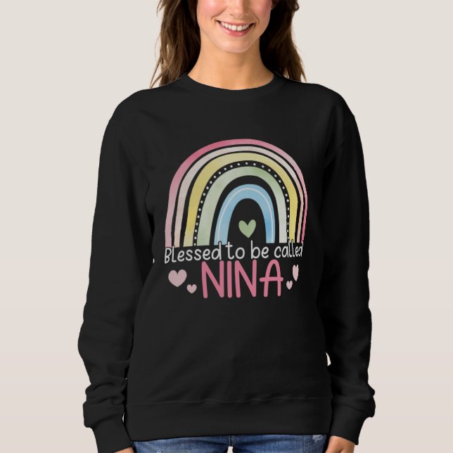 Camiseta Blessed To Be Called Nina Rainbow Mother s Day Bes (Frente)