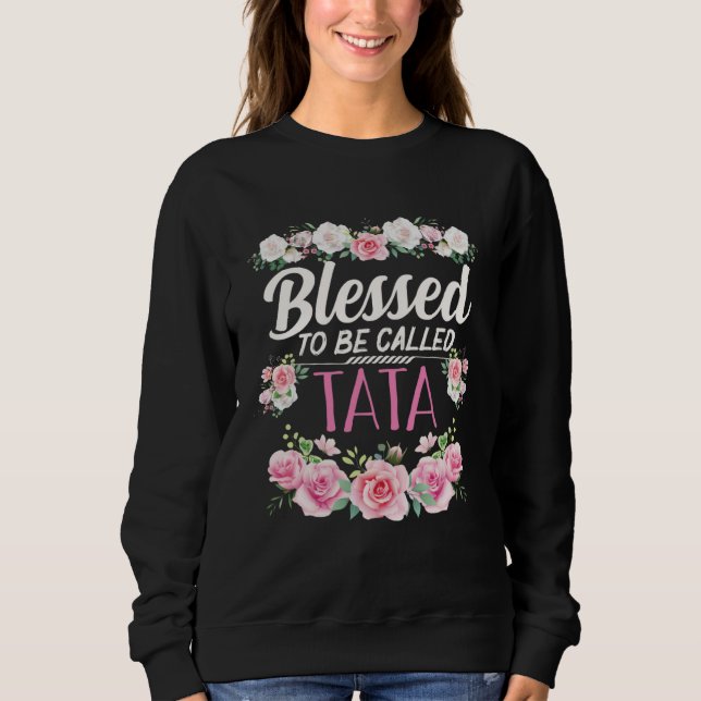 Camiseta Blessed To Be Called Tata Christmas Grandma Grandm (Frente)