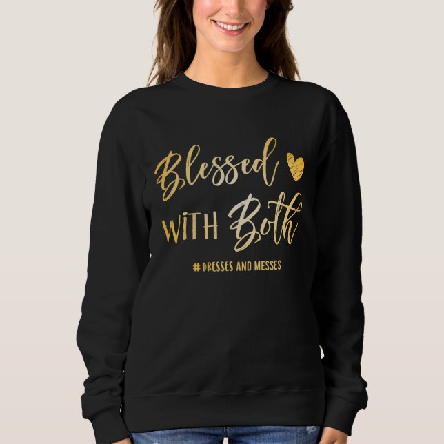 Camiseta Blessed With Both  Mom Of Both (Frente)