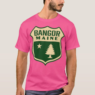 Camiseta Blindagem de árvore do pinheiro retrô de Bangor Ma