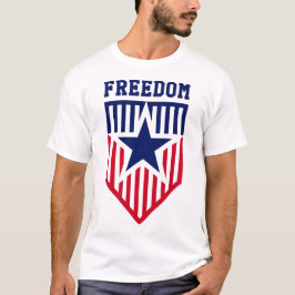 Camiseta Blindagem Patriótica do Emblema da Liberdade