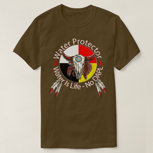 Camiseta Blindagem protetor de água, suporte a Rock Sioux e (Frente do Design)