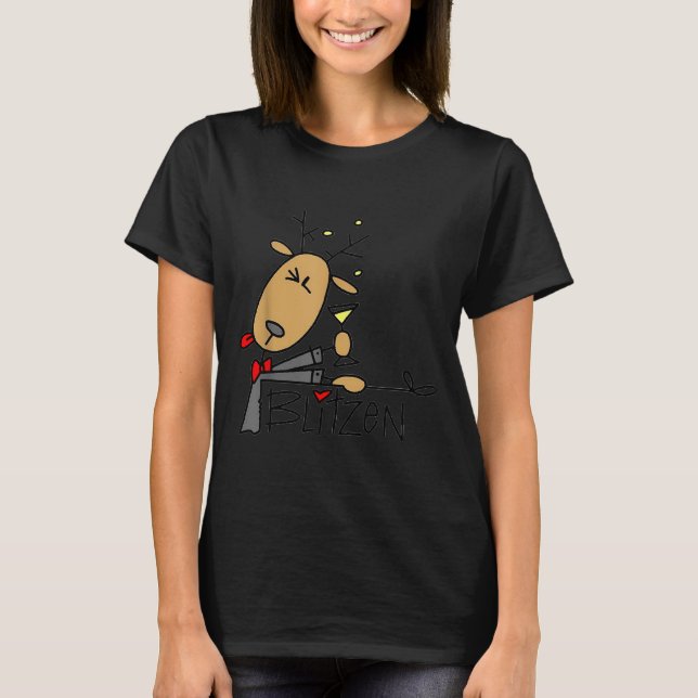 Camiseta Blitzen Natal Renas Engraçadas  (Frente)