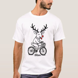 Camiseta Blitzen The Reindeer Riding a Bike