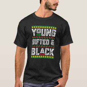 Camiseta BLM Africano Americano Jovem de Pé e História Negr