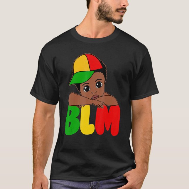 Camiseta BLM Black King Black History Melanin African Black (Frente)