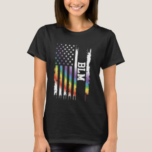 Camiseta BLM Estados Unidos Distorceu o Arco-Íris com Bande