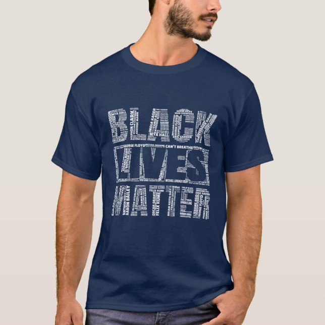 Camiseta BLM Fist diz seus nomes #blacklivesassunto (Frente)