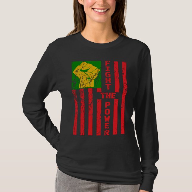Camiseta BLM Fúria O Poder Racial Da Justiça Social Pan Afr (Frente)