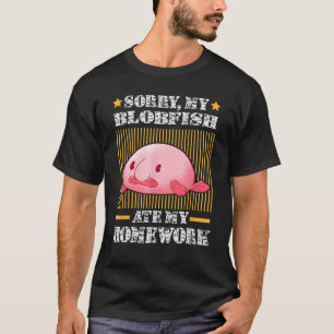Camiseta Blobfish Comeu Meu Meme De Trabalho De Casa Peixe 