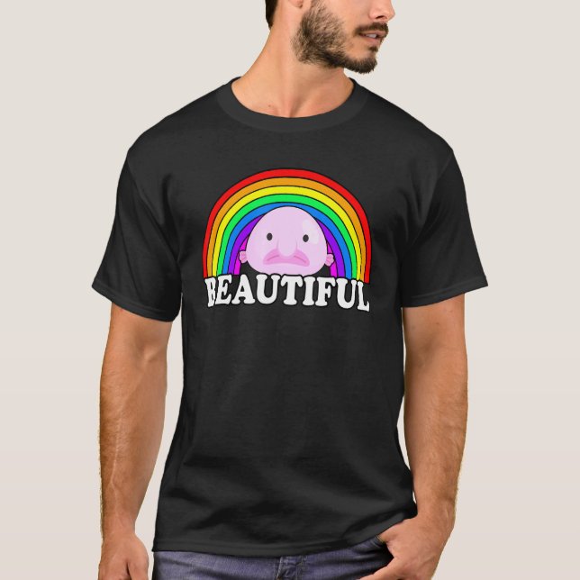 Camiseta Blobfish É Um Belo Blobfish Meme Rainbow (Frente)