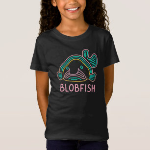 Camiseta Blobfish Neon Engraçado – Desenho Animado Surreal 