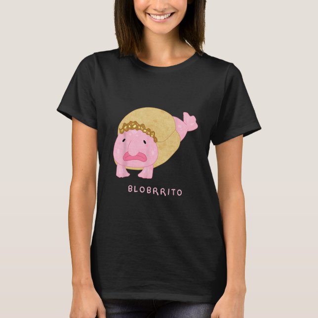 Camiseta Blobritto Blobfish Burrito Pun - Peixe Engraçado (Frente)