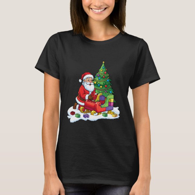 Camiseta Block Building Christmas Builder Brick Master Bric (Frente)
