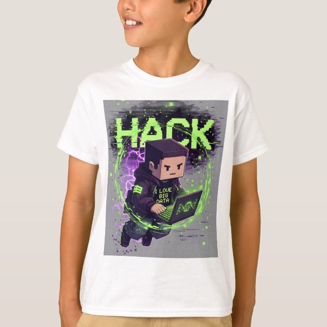 CAMISETA BLOCK KIDS HACK (Frente)