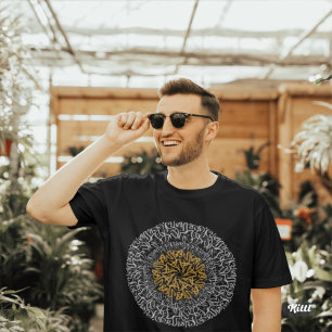 Camiseta bloco artístico de letras árabes 3d