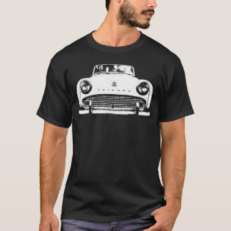 Camiseta Bloco Branco de Carro Britânico Triumph Tr3