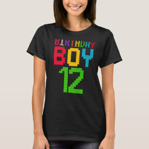 Camiseta Bloco Construído Com Bloco De 12 Anos De 12 Bonito