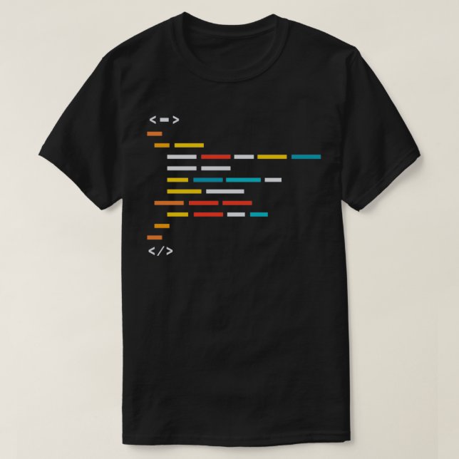 Camiseta Bloco de Código de Programação (Frente do Design)