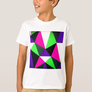 Camiseta Bloco de cor Negrito Púrpura Rosa Neon Verde dos