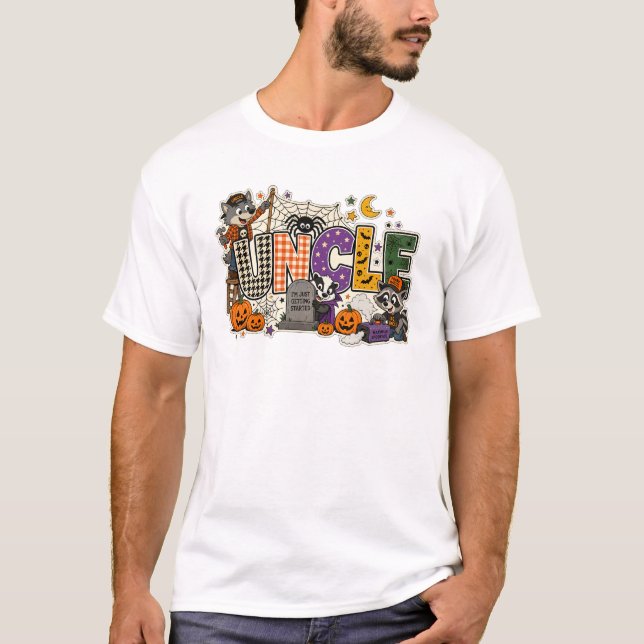 Camiseta Bloco de Letras de Tio Divertido  (Frente)