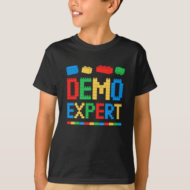 Camiseta Bloco do Construtor Mestre de Demonstração de Espe (Frente)