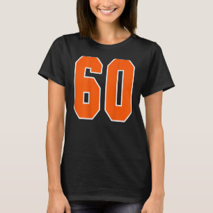Camiseta Bloco Esportivo Laranja Impressão Número 60 Para E