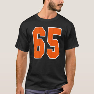 Camiseta Bloco Esportivo Laranja Impressão Número 65 Para E