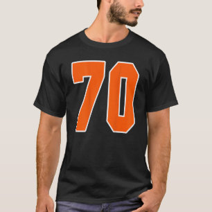 Camiseta Bloco Esportivo Laranja Impressão Número 70 Para E