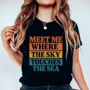 Camiseta Bloco Retro “O Céu Toca o Mar”, Férias de Verão