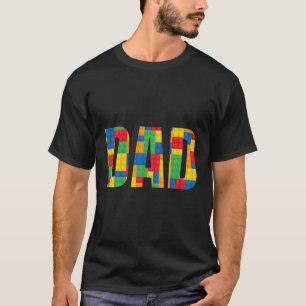 Camiseta Blocos componentes do Construtor de Tijolos Pai do