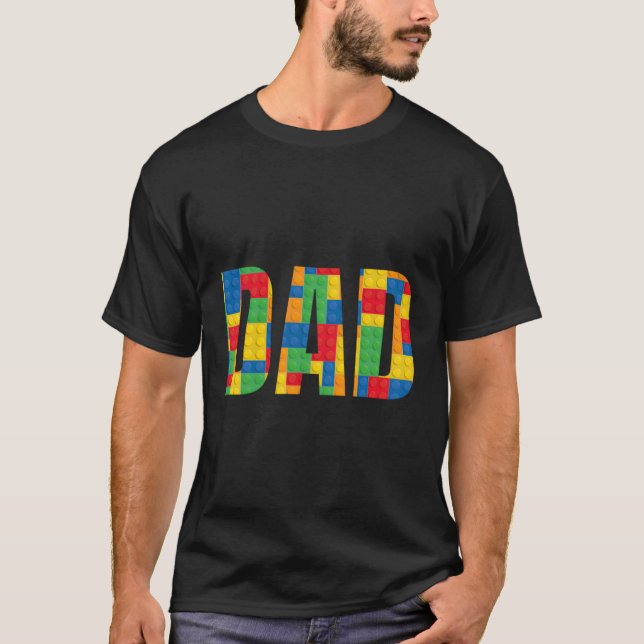 Camiseta Blocos componentes do Construtor de Tijolos Pai do (Frente)