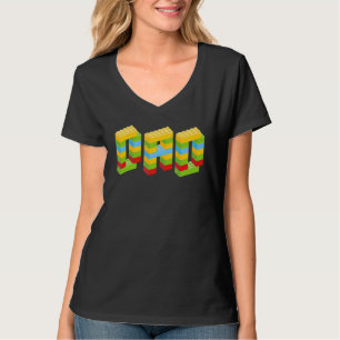 Camiseta Blocos componentes do Construtor de Tijolos Pai do