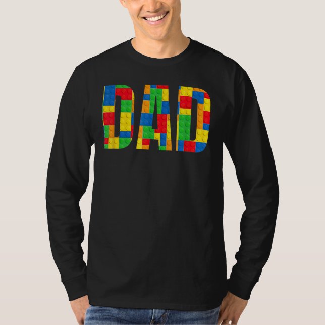 Camiseta Blocos componentes do Construtor de Tijolos Pai do (Frente)