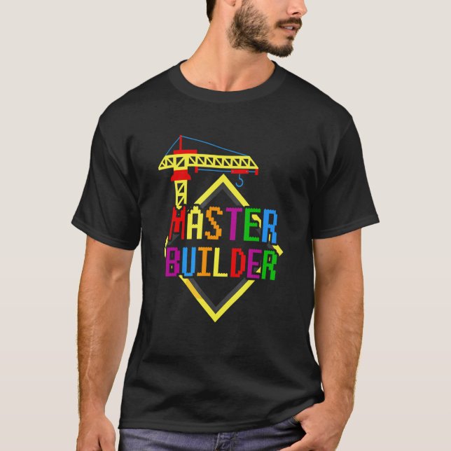 Camiseta Blocos componentes do Engenheiro do Master Builder (Frente)