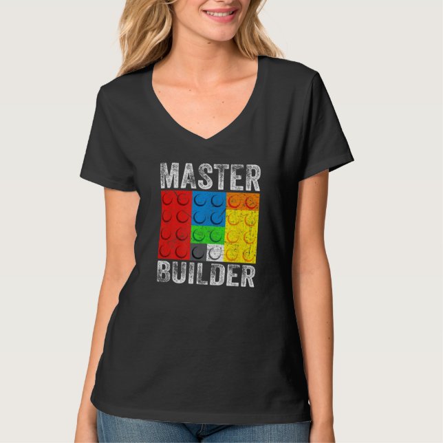 Camiseta Blocos componentes do Master Builder Brick Builds (Frente)
