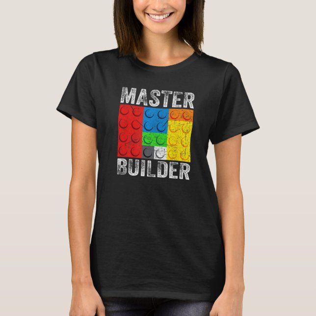 Camiseta Blocos componentes do Master Builder Brick Builds (Frente)