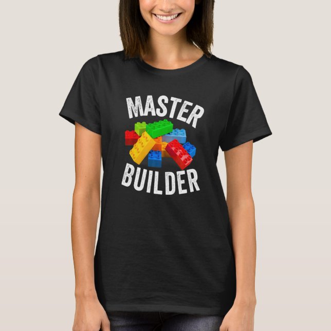 Camiseta Blocos componentes do Master Builder Brick Builds (Frente)