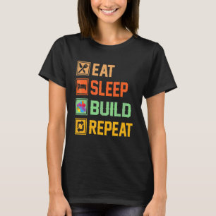Camiseta Blocos Construindo Ideias Suspender Compilação Rep