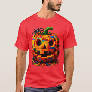 Camiseta Blocos de Construção de Abóbora Construtor Mestre 