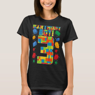 Camiseta Blocos De Construção De Blocos Com aniversário de 