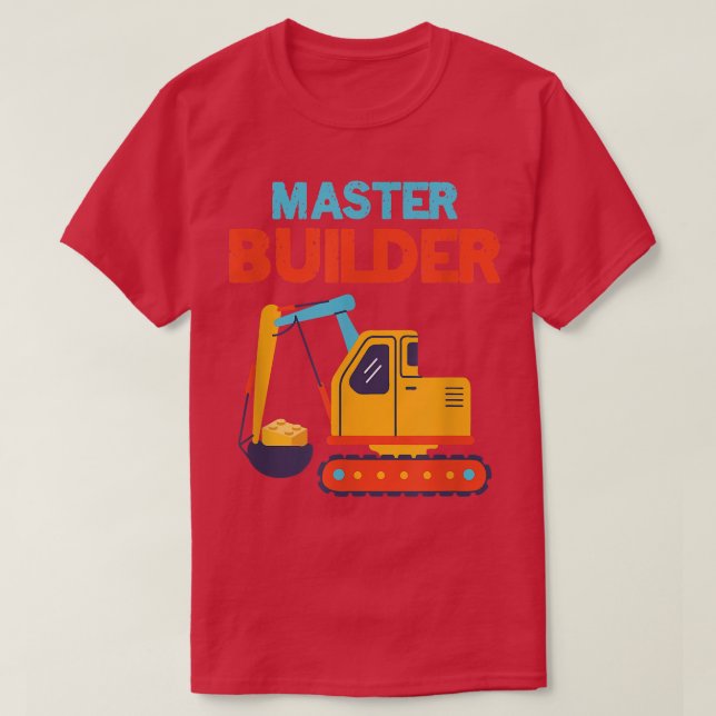Camiseta Blocos de Construção do Master Builder Excavator F (Frente do Design)